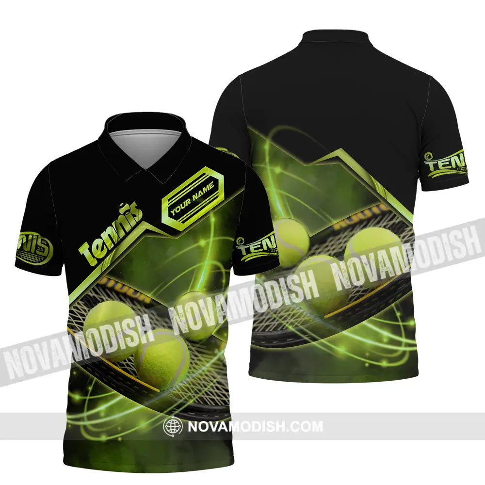 Unisex Shirt - Custom Name Tennis Ball Color Player Shirt Polo Shirt / S T-shirt