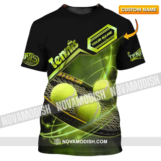 Unisex Shirt - Custom Name Tennis Ball Color Player Shirt T-shirt