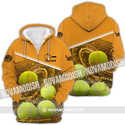 Unisex Shirt - Custom Name Tennis Ball Shirt Zipper Hoodie / S T-shirt