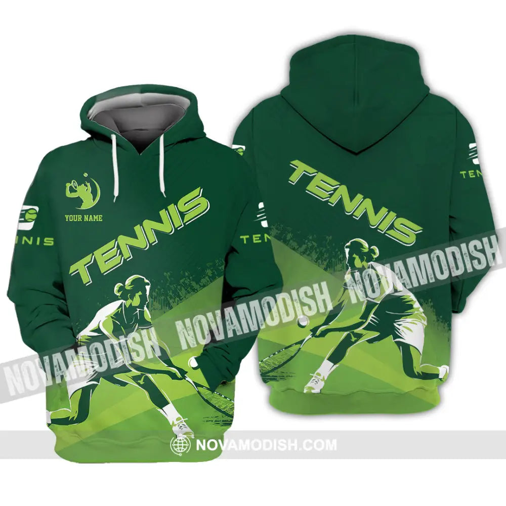 Unisex Shirt - Custom Name Tennis Shirt For Player Green Hoodie / S T-shirt