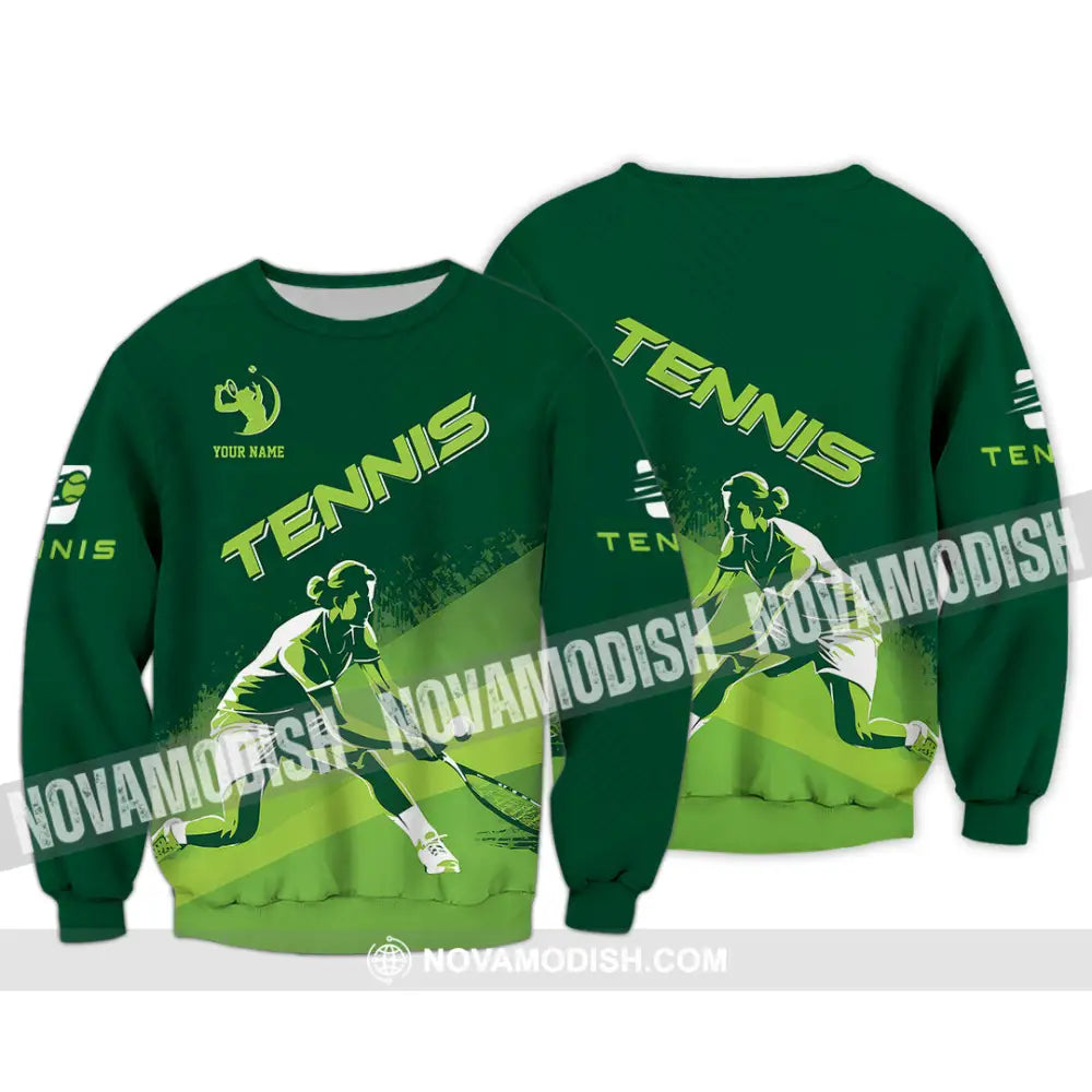 Unisex Shirt - Custom Name Tennis Shirt For Player Green Long Sleeve / S T-shirt