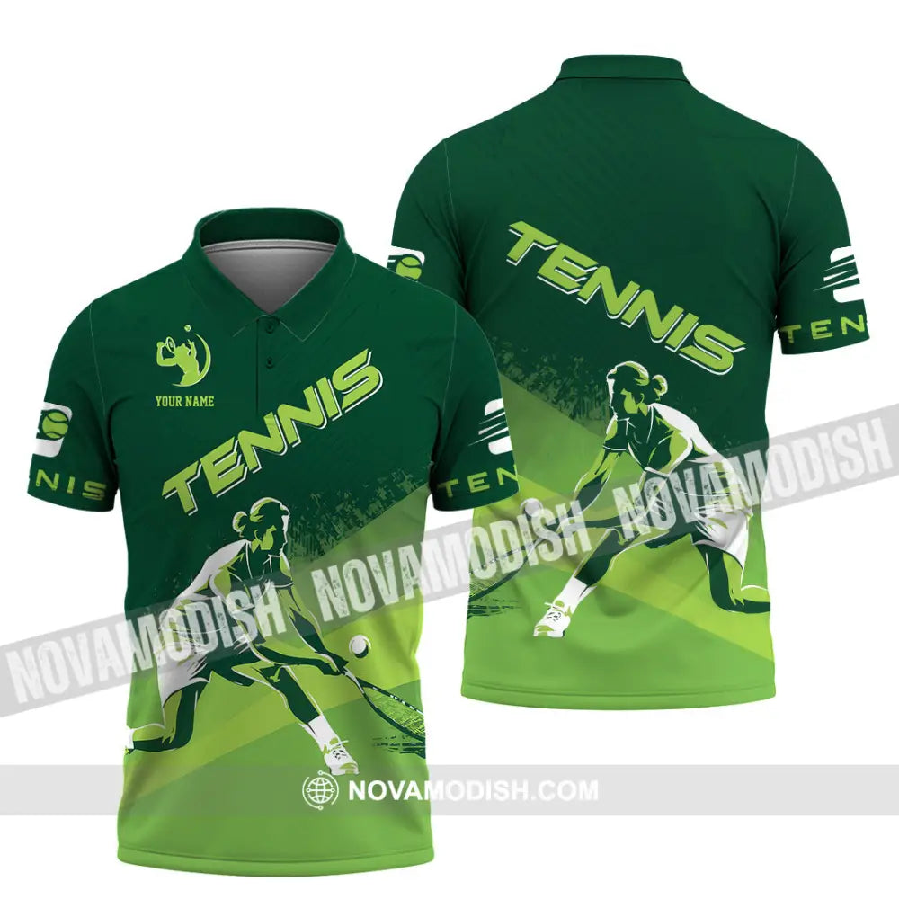 Unisex Shirt - Custom Name Tennis Shirt For Player Green Polo Shirt / S T-shirt