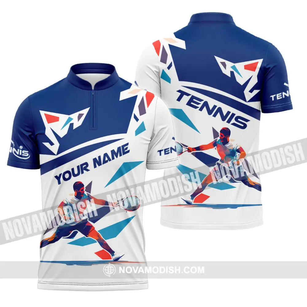 Unisex Shirt - Custom Name Tennis Shirt For Player Zipper Polo Shirt / S T-shirt