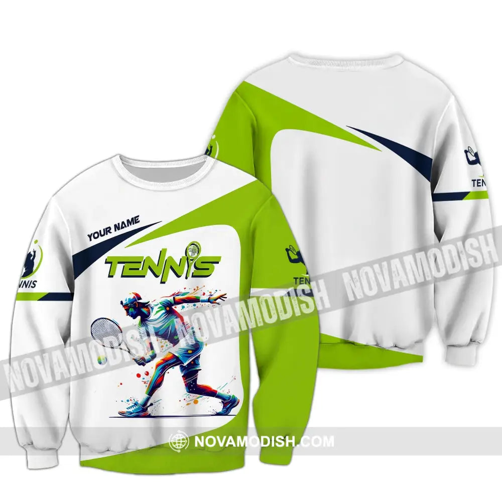 Unisex Shirt Custom Name Tennis Player T-Shirt For Lover Team Uniform Long Sleeve / S T-Shirt