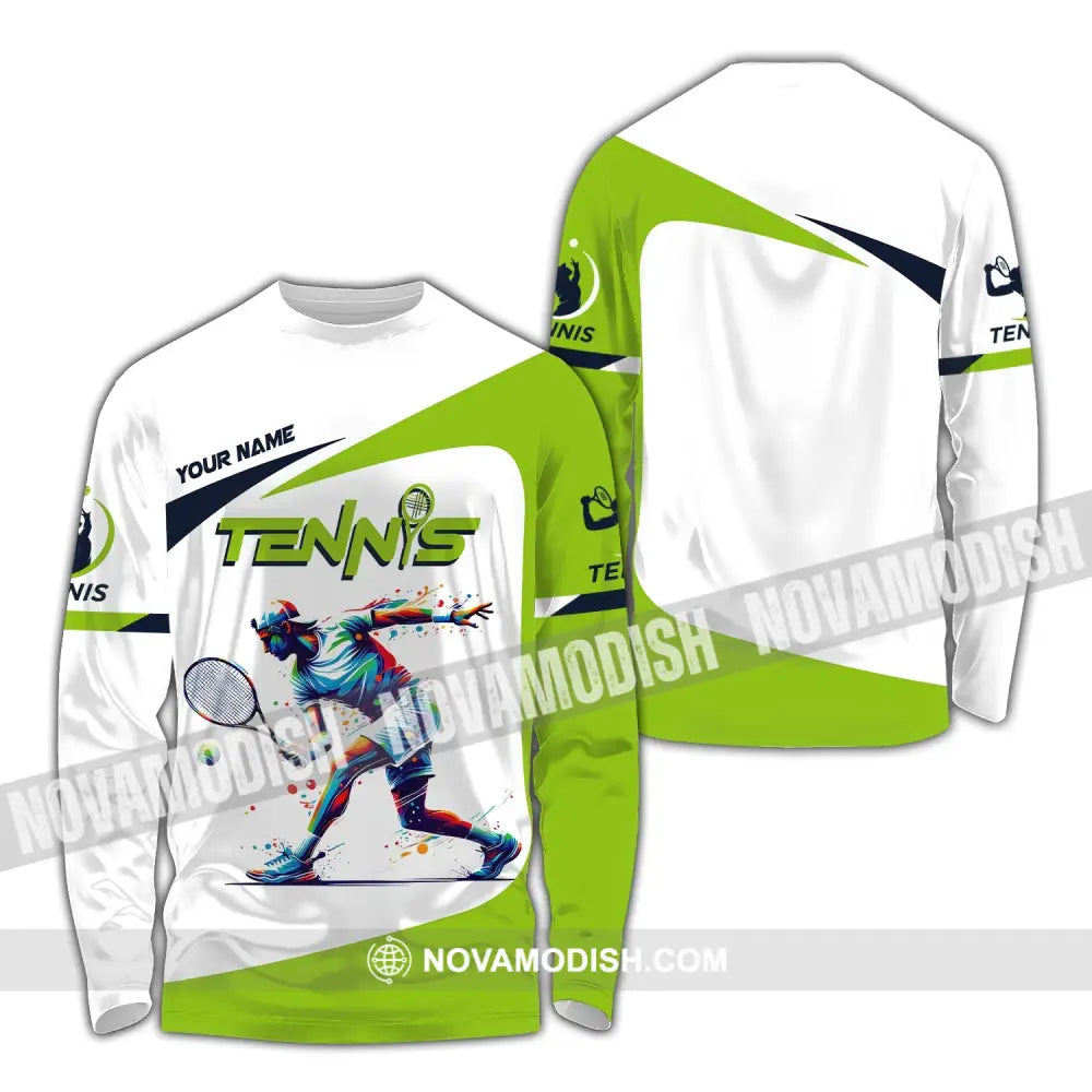 Unisex Shirt Custom Name Tennis Player T-Shirt For Lover Team Uniform Long Sleeve / S T-Shirt