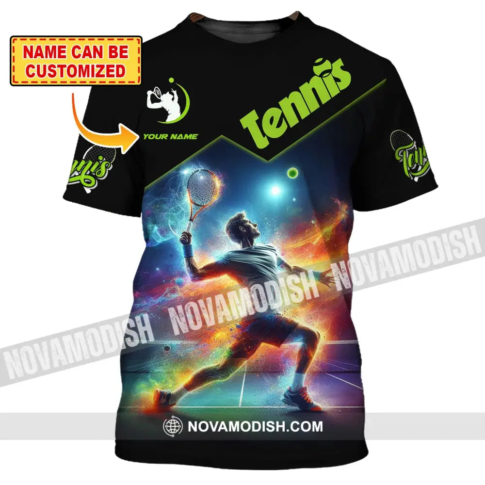 Unisex Shirt Custom Name Tennis T-Shirt For Club Gift Players T-Shirt