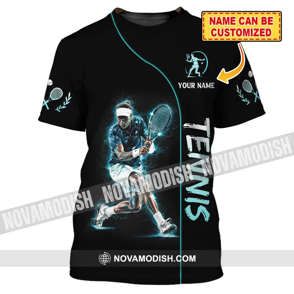 Unisex Shirt Custom Name Tennis T-Shirt For Club Gift Players T-Shirt