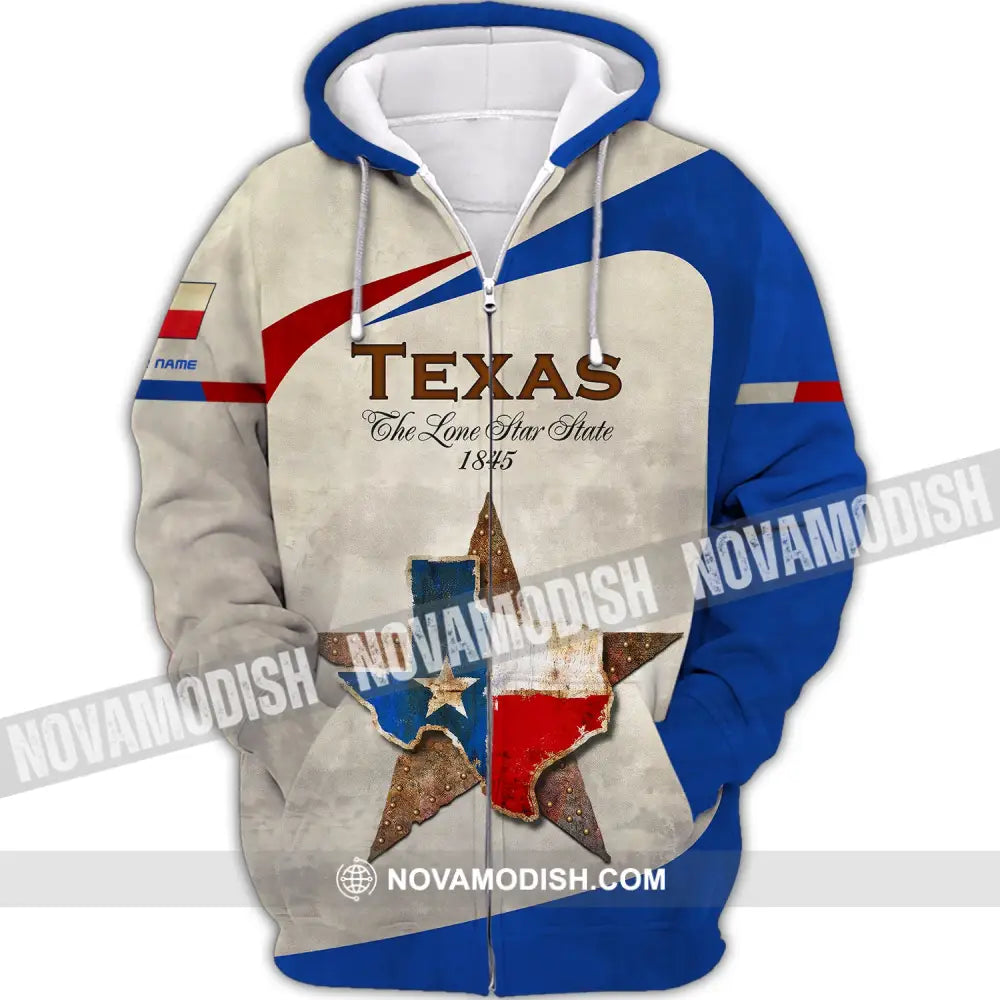 Unisex Shirt Custom Name Texas Cities Shirts Home T-Shirt Zipper Hoodie / S