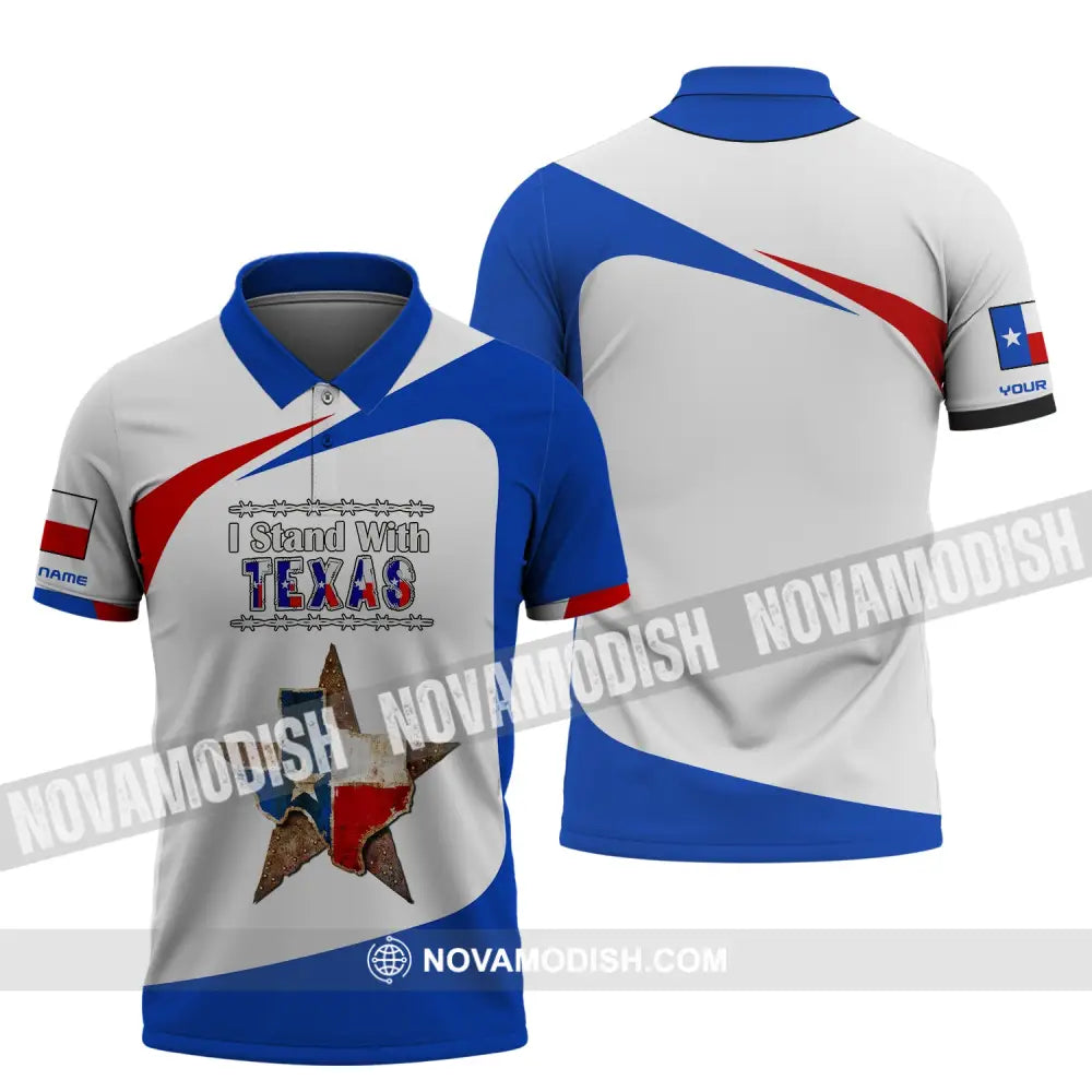 Unisex Shirt Custom Name Texas Cities Shirts I Stand With Polo / S T-Shirt