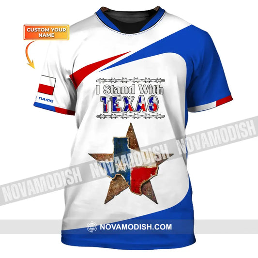 Unisex Shirt Custom Name Texas Cities Shirts I Stand With T-Shirt / S