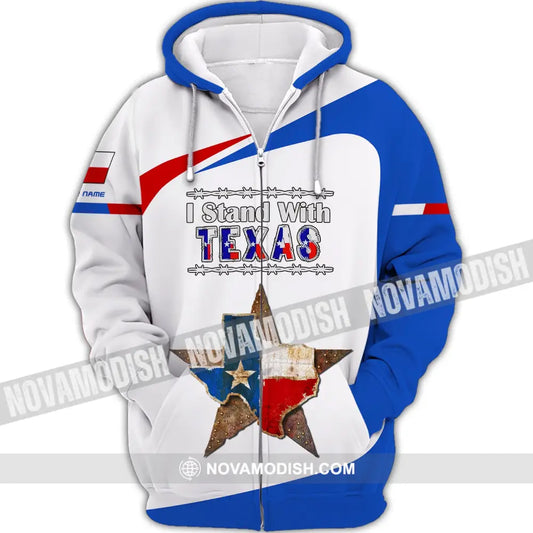 Unisex Shirt Custom Name Texas Cities Shirts I Stand With Zipper Hoodie / S T-Shirt