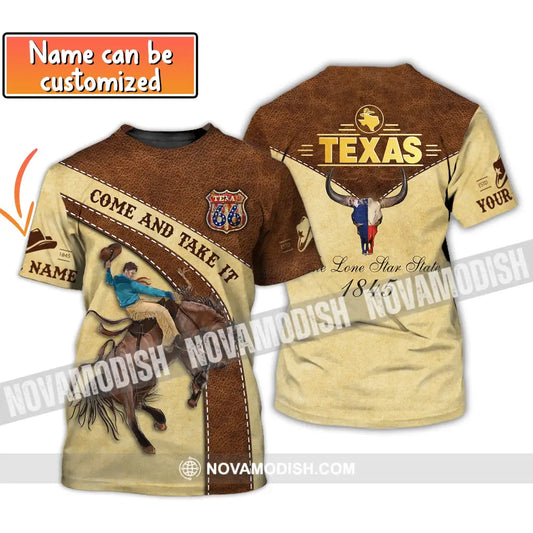 Unisex Shirt Custom Name Texas T-Shirt 1845 Come And Take It