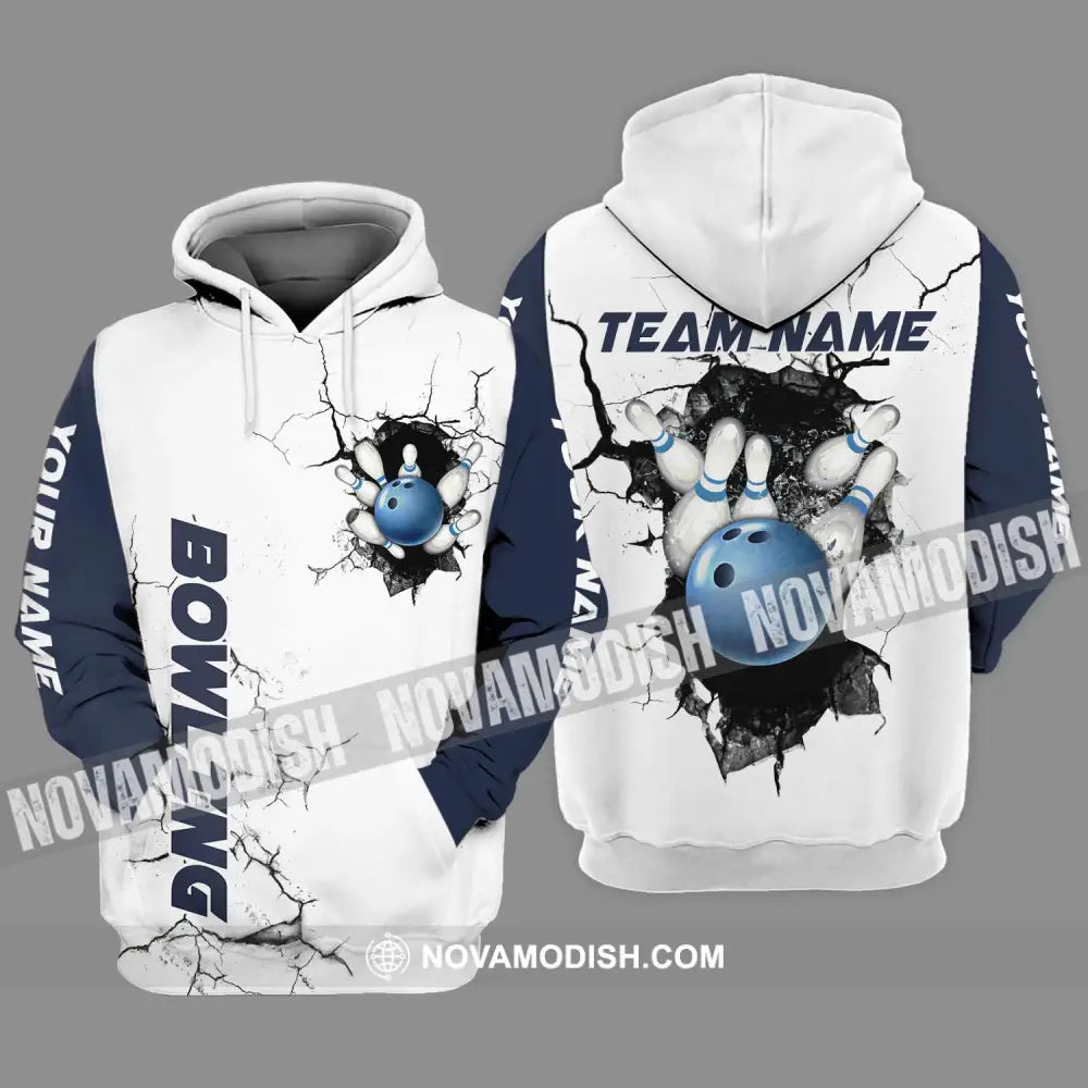 Unisex Shirt - Custom Name The Bowling Player Sport Shirt Cracking Wall Hoodie / S T-shirt