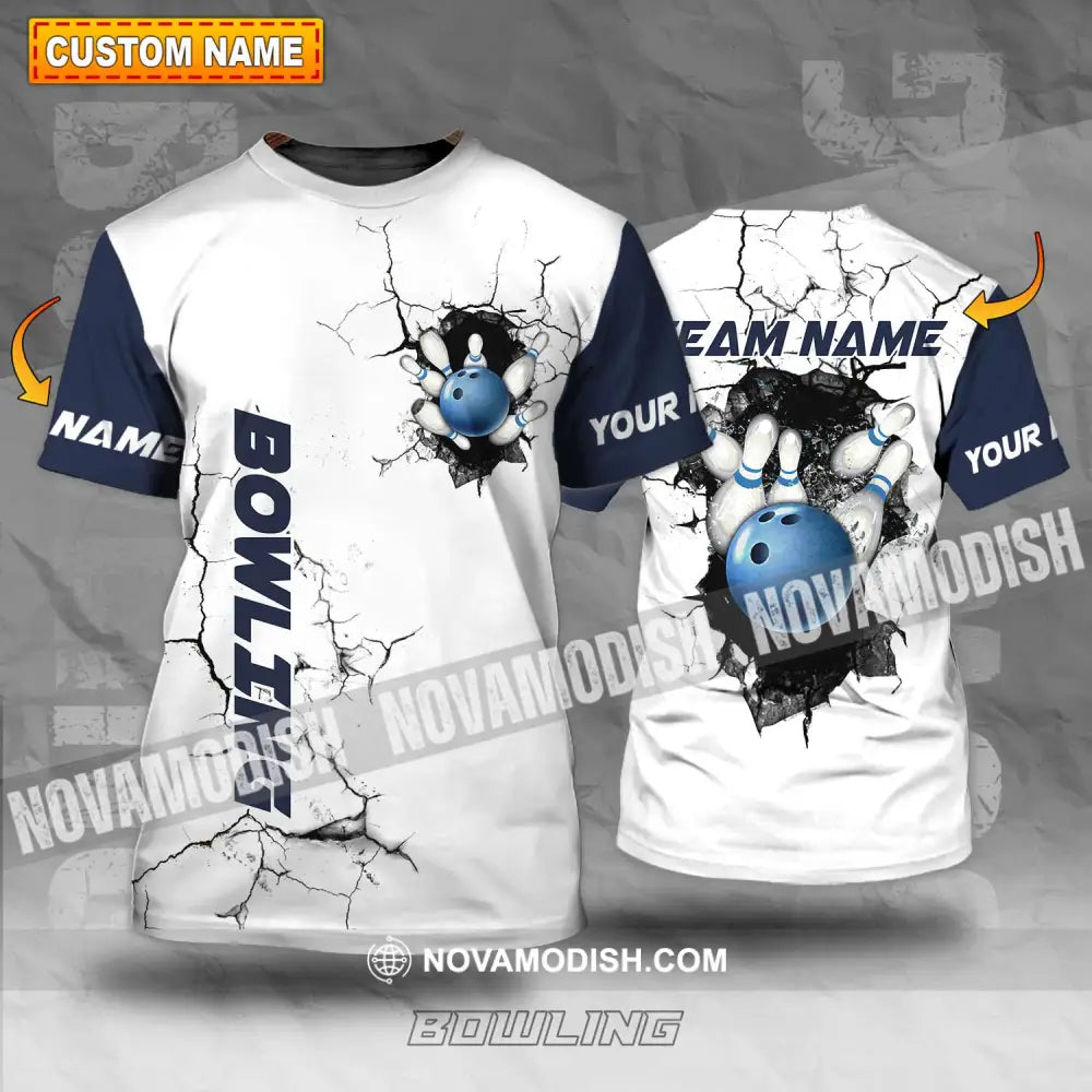 Unisex Shirt - Custom Name The Bowling Player Sport Shirt Cracking Wall T-shirt