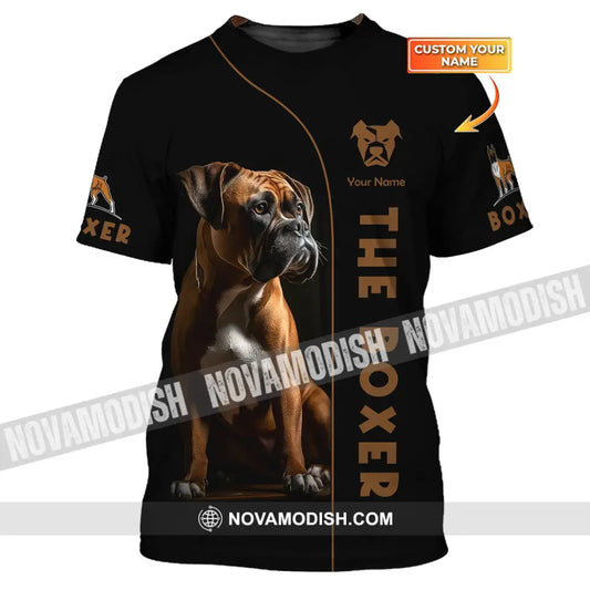 Unisex Shirt Custom Name The Boxer Dog 3D Gift For Pet Lovers T-Shirt / S