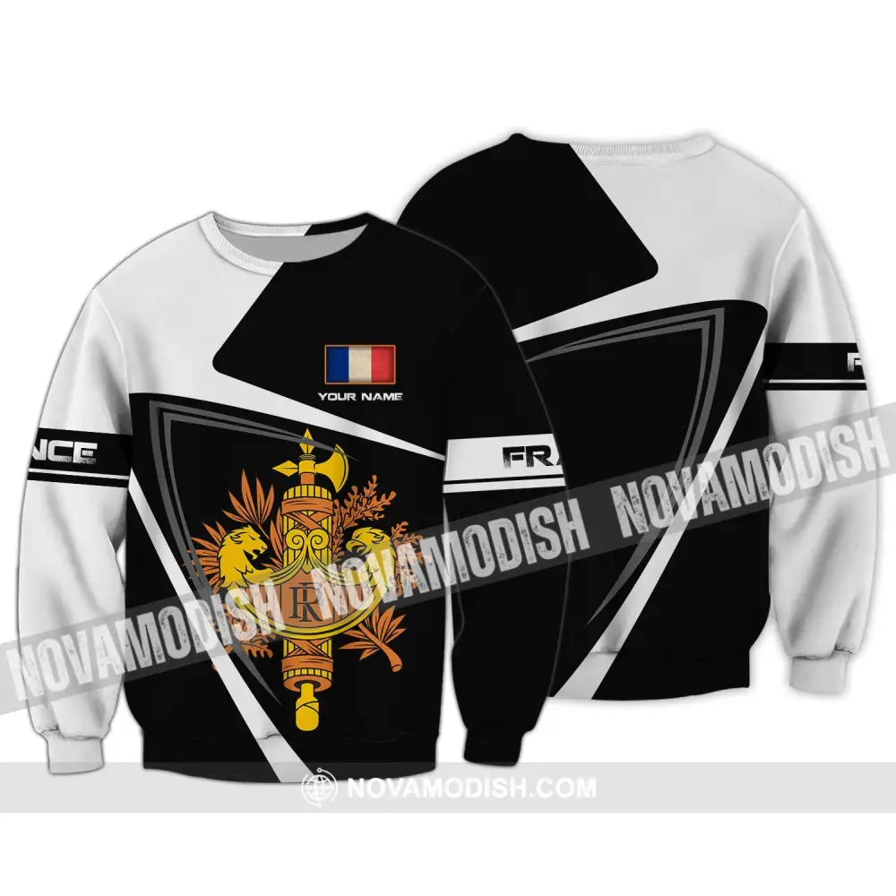 Unisex Shirt - Custom Name Shirt - The Coat Of Arms Of France Name Shirt Long Sleeve / S T-shirt