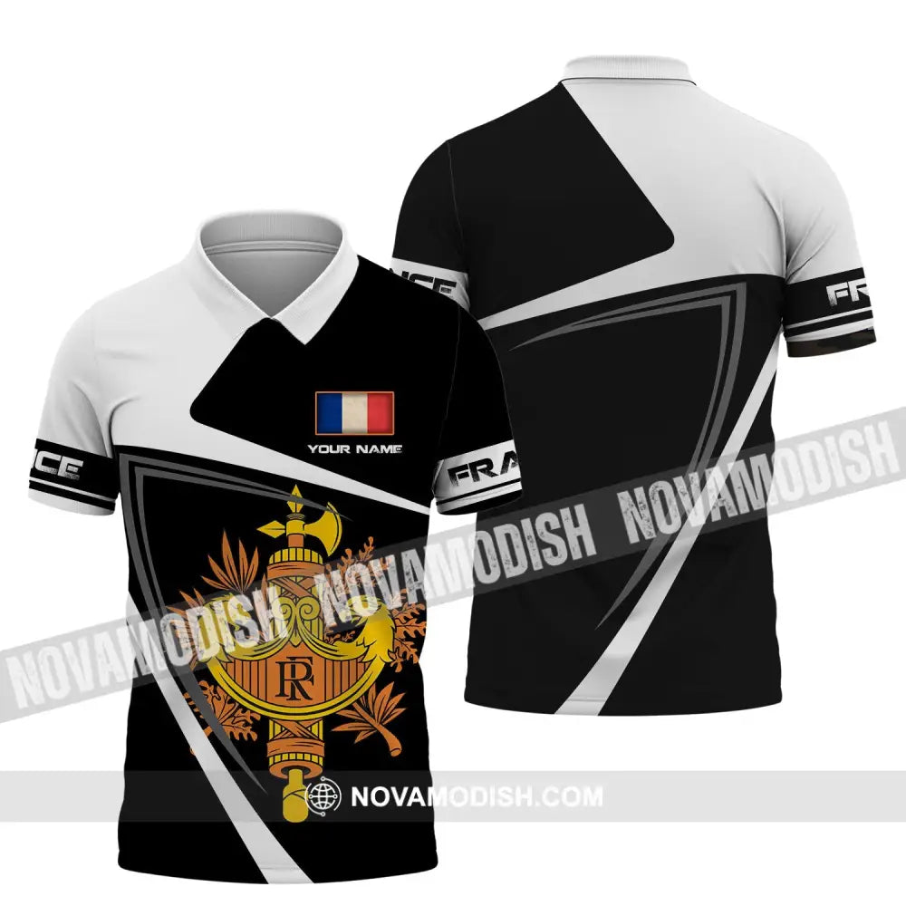 Unisex Shirt - Custom Name Shirt - The Coat Of Arms Of France Name Shirt Polo Shirt / S T-shirt