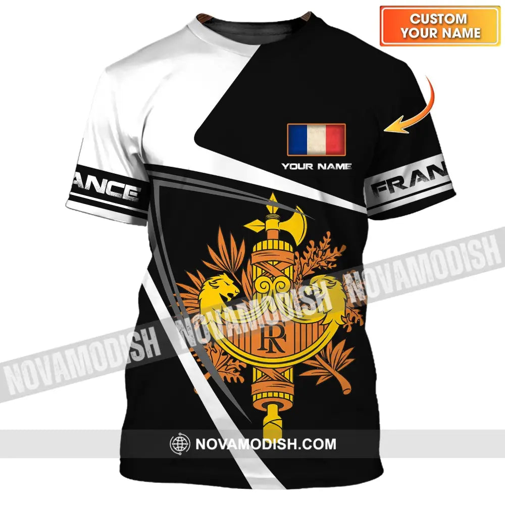 Unisex Shirt - Custom Name Shirt - The Coat Of Arms Of France Name Shirt T-shirt
