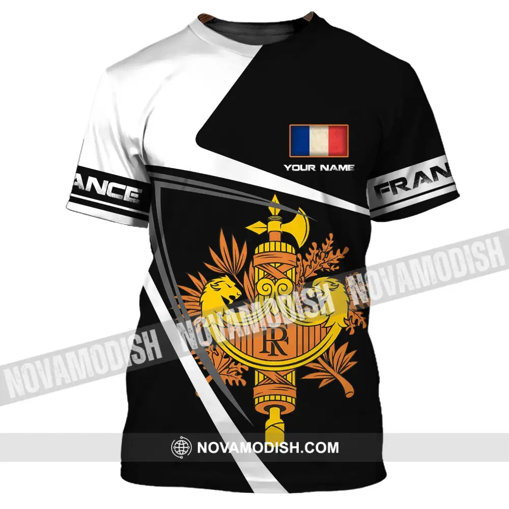 Unisex Shirt - Custom Name Shirt - The Coat Of Arms Of France Name Shirt T-Shirt / S T-shirt