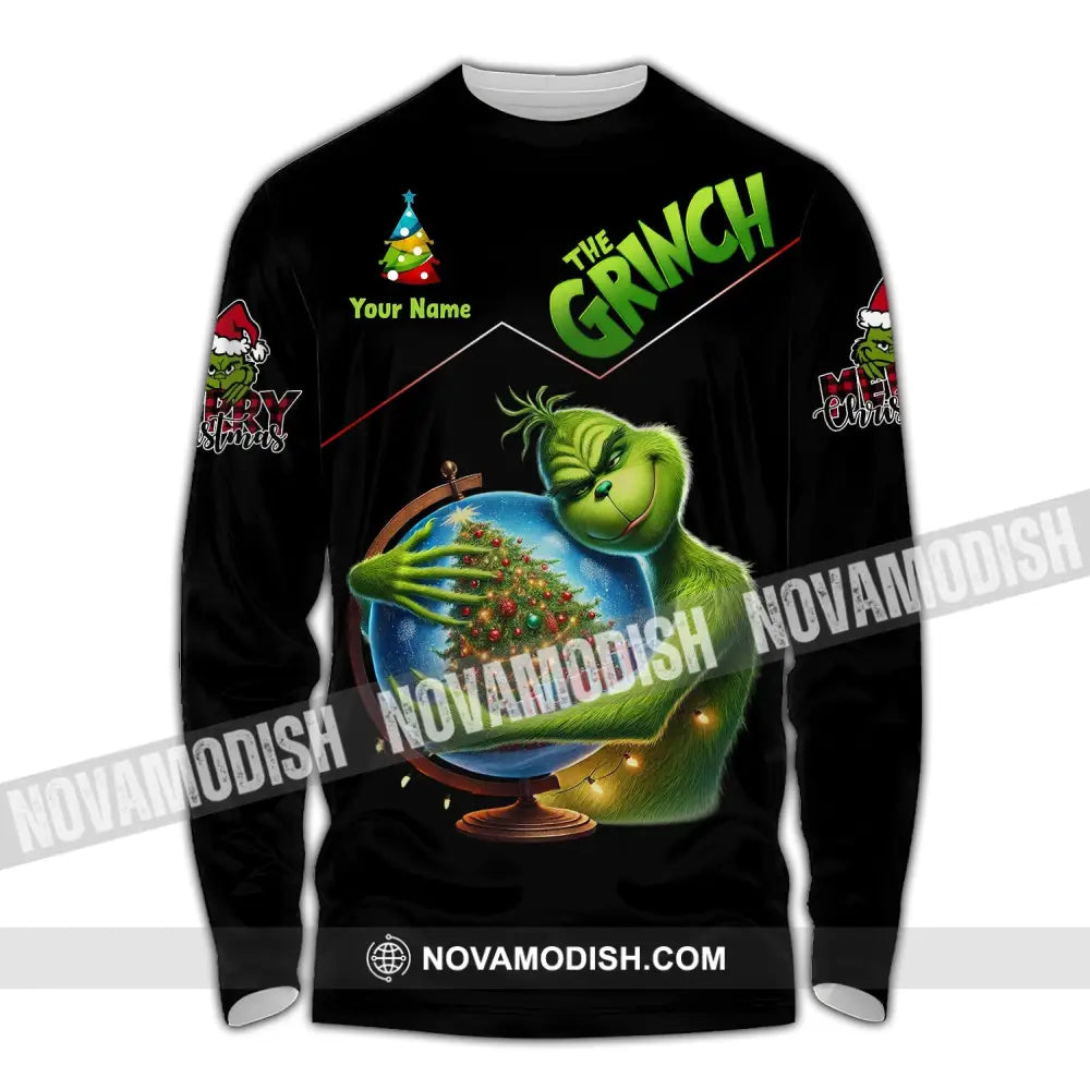 Unisex Shirt - Custom Name The Grinch Long Sleeve / S T-Shirt