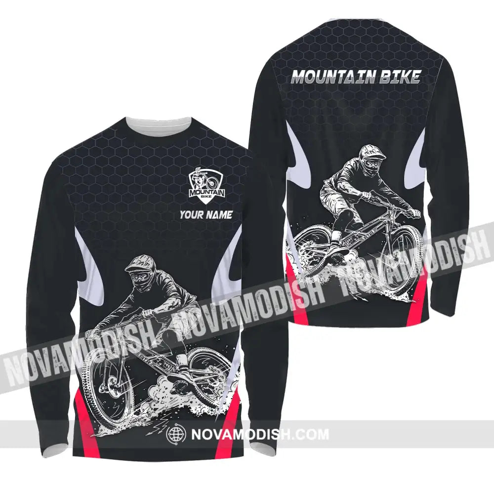 Unisex Shirt - Custom Name The Mountain Bike Player Sport Shirt Long Sleeve Shirt / S T-shirt