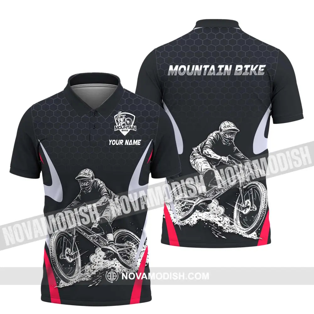 Unisex Shirt - Custom Name The Mountain Bike Player Sport Shirt Polo Shirt / S T-shirt