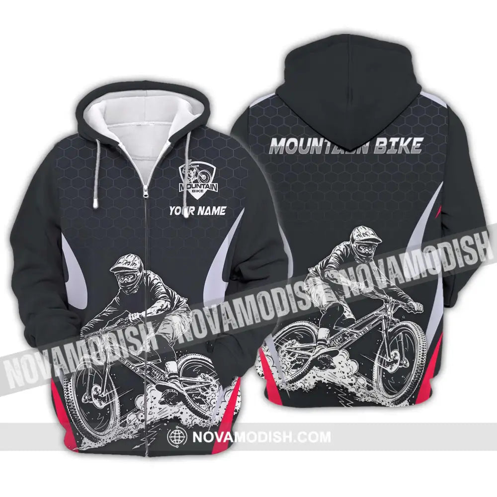 Unisex Shirt - Custom Name The Mountain Bike Player Sport Shirt Zipper Hoodie / S T-shirt