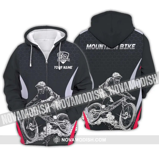 Unisex Shirt - Custom Name The Mountain Bike Player Sport Shirt Zipper Hoodie / S T-shirt