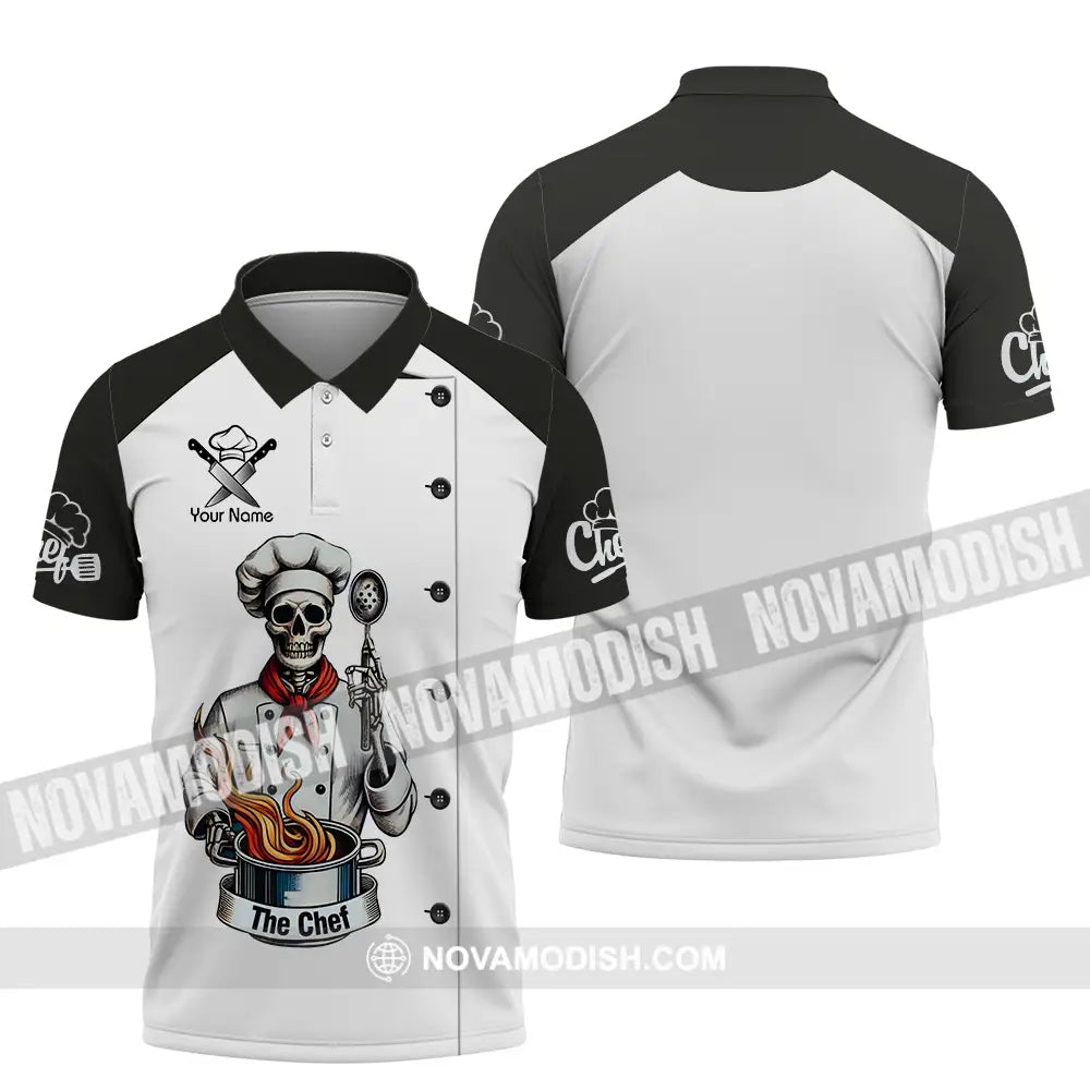 Unisex Shirt - Custom Name Shirt The Skull Chef Polo Shirt / S T-shirt