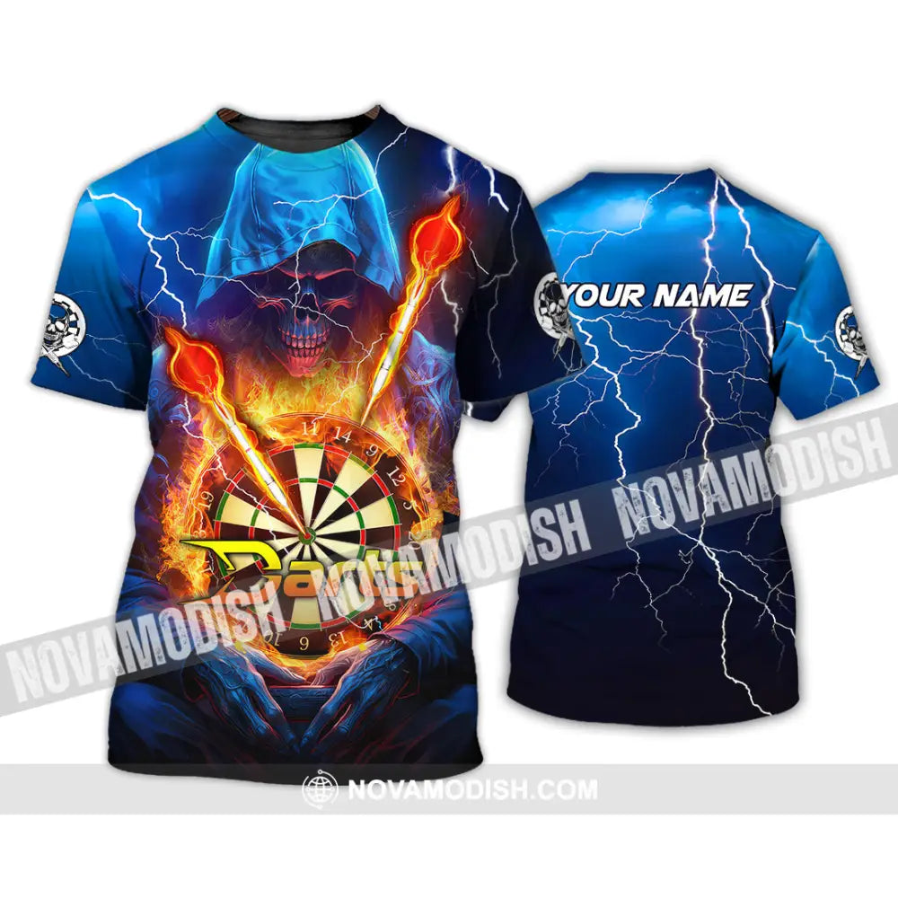 Unisex Shirt - Custom Name The Skull Darts Sport Shirt Fire And Ice Darts T-Shirt / S T-shirt