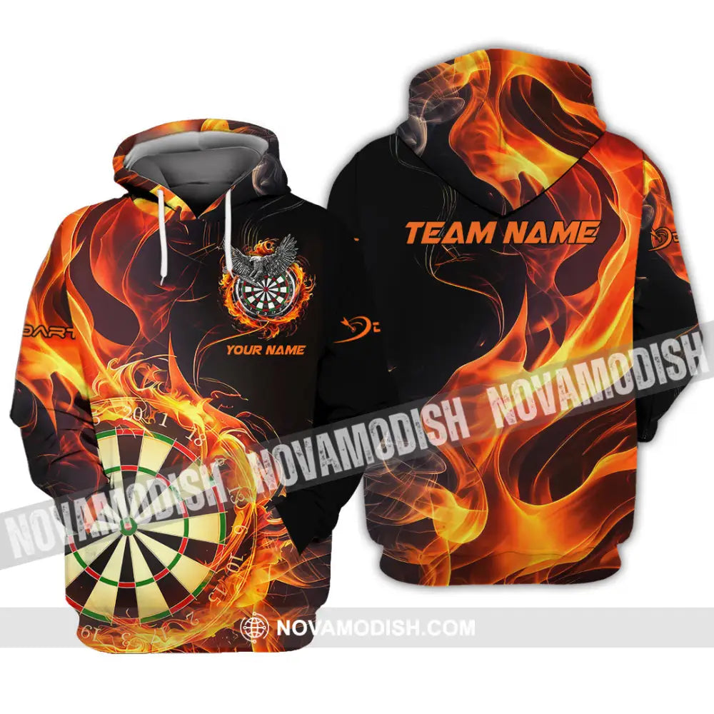Unisex Shirt - Custom Name The Skull Darts Sport Shirt Fire Darts Hoodie / S T-shirt