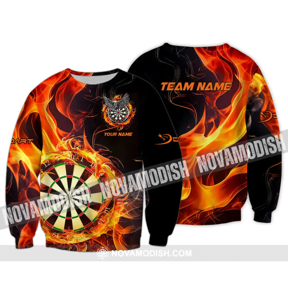 Unisex Shirt - Custom Name The Skull Darts Sport Shirt Fire Darts Long Sleeve / S T-shirt