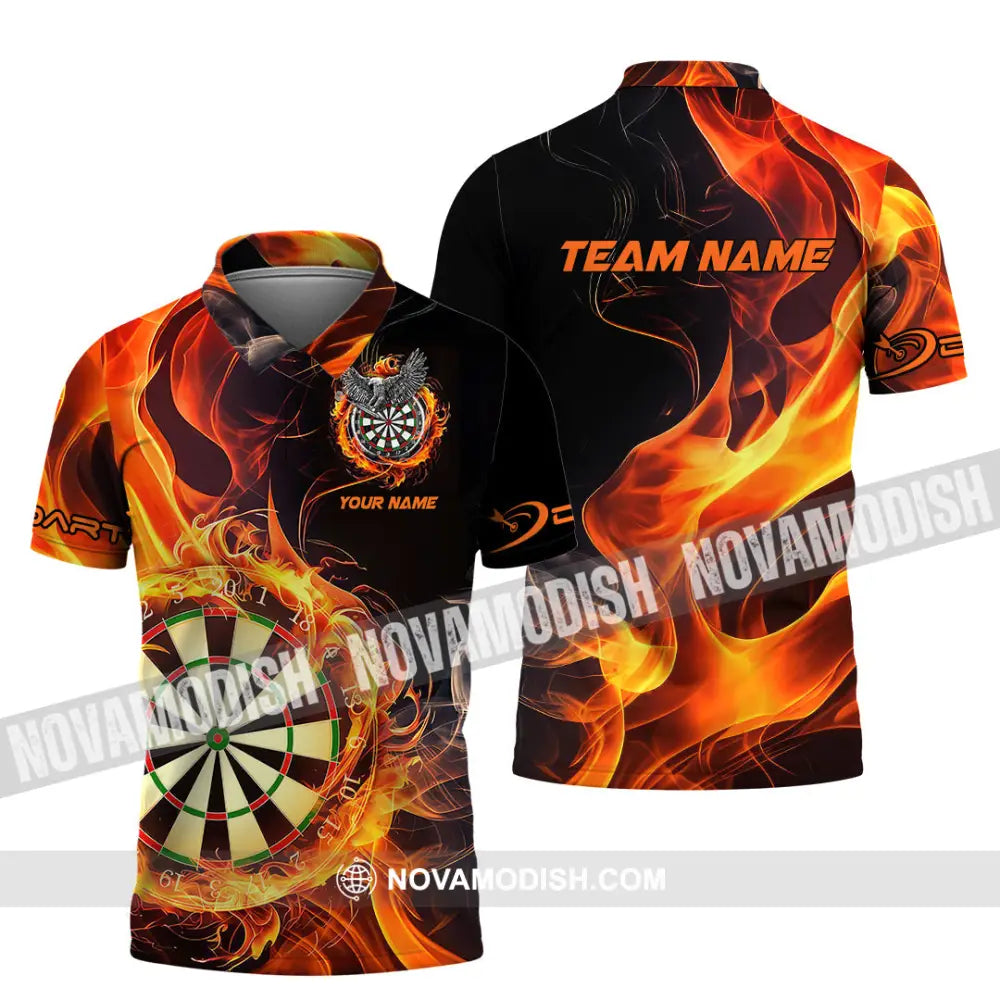 Unisex Shirt - Custom Name The Skull Darts Sport Shirt Fire Darts Polo Shirt / S T-shirt