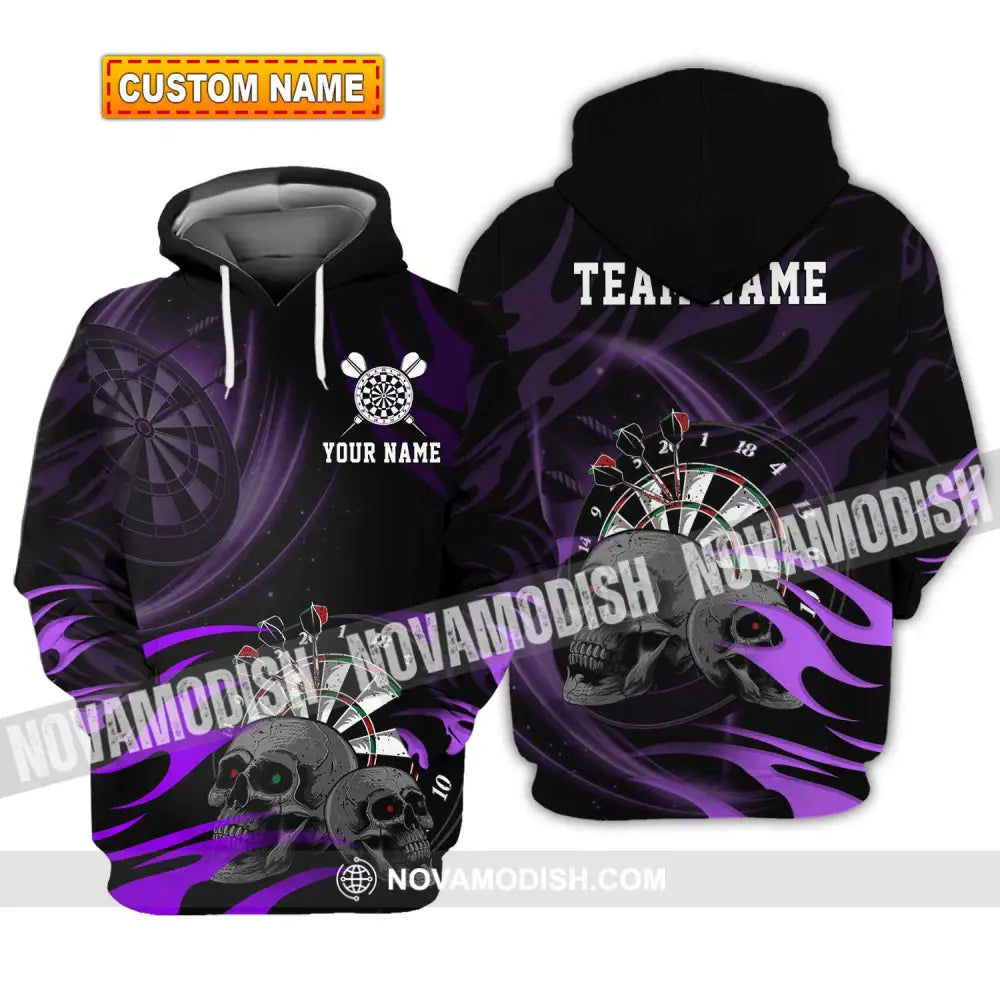 Unisex Shirt - Custom Name The Skull Darts Sport Shirt Hoodie / S T-shirt