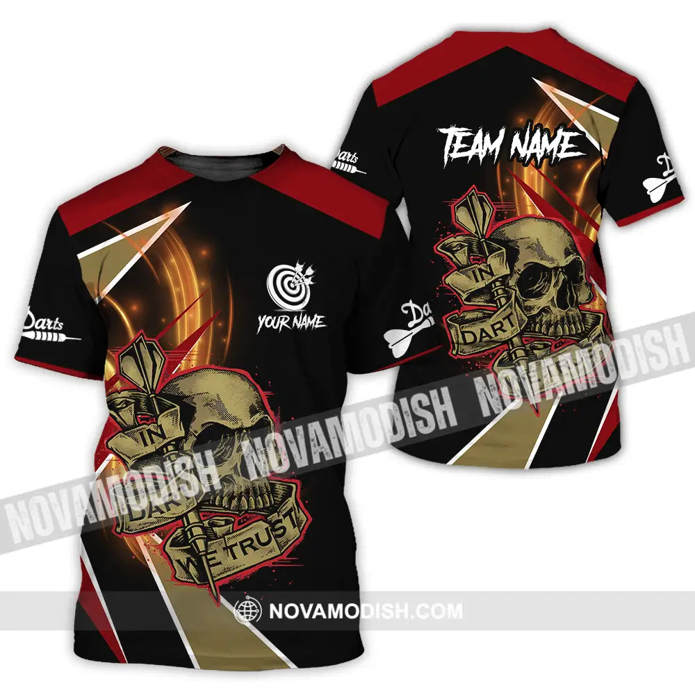 Unisex Shirt - Custom Name The Skull Darts Sport Shirt In Darts We Trust T-Shirt / S T-shirt