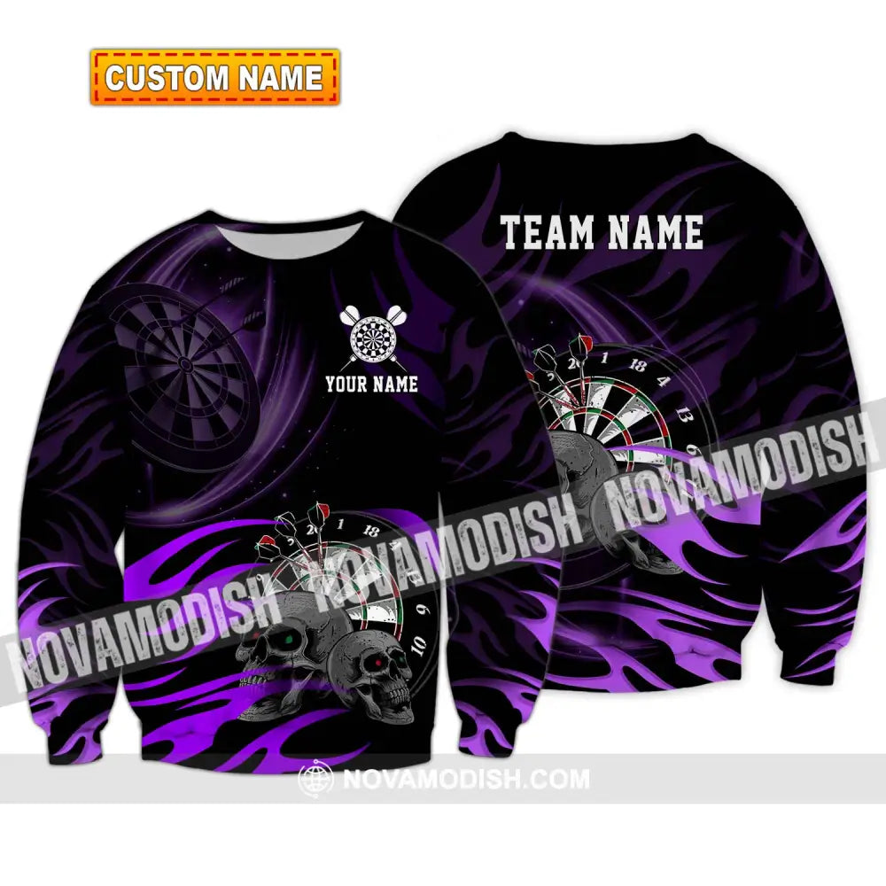 Unisex Shirt - Custom Name The Skull Darts Sport Shirt Long Sleeve / S T-shirt