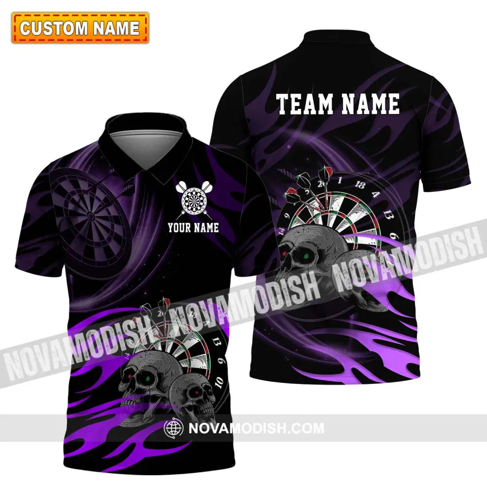 Unisex Shirt - Custom Name The Skull Darts Sport Shirt Polo Shirt / S T-shirt