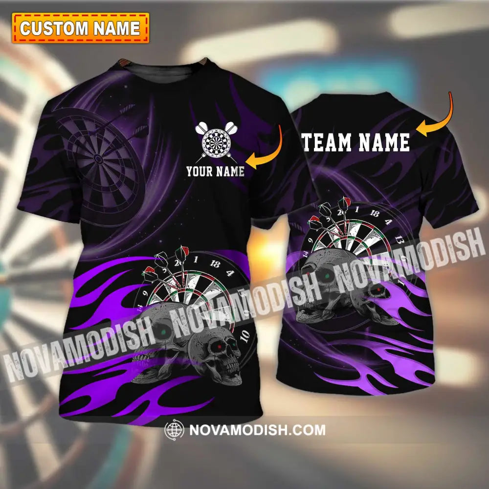 Unisex Shirt - Custom Name The Skull Darts Sport Shirt T-shirt