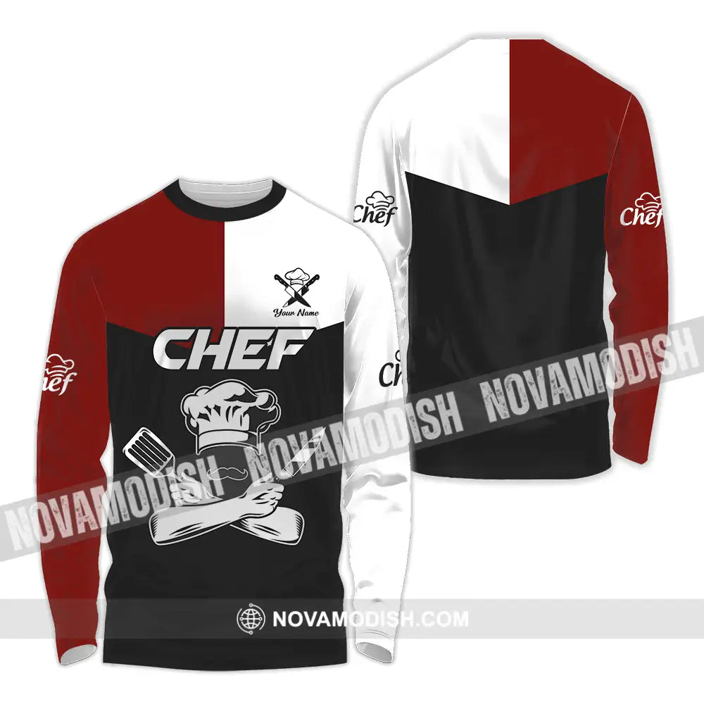 Unisex Shirt - Custom Name Shirt The Strongest Chef Long Sleeve Shirt / S T-shirt