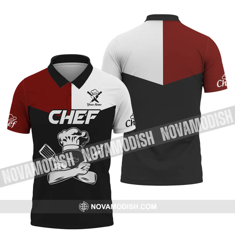 Unisex Shirt - Custom Name Shirt The Strongest Chef Polo Shirt / S T-shirt