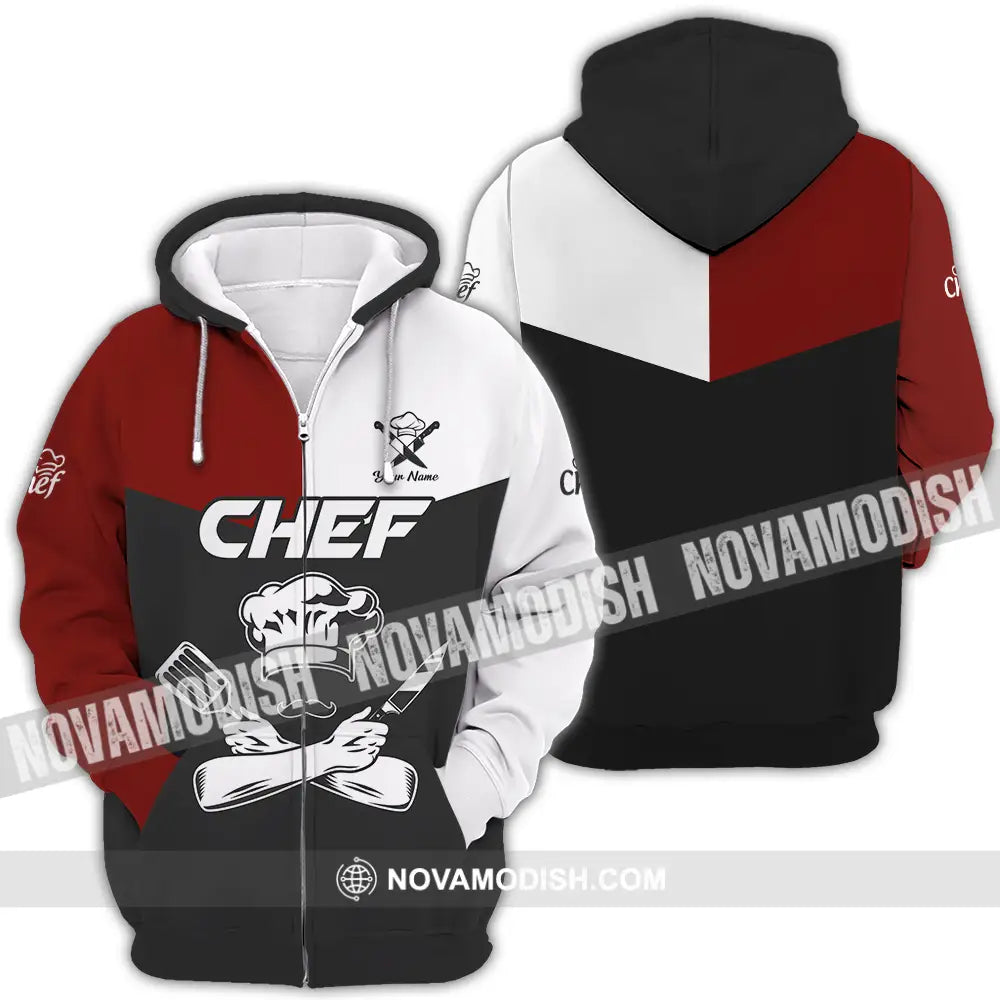 Unisex Shirt - Custom Name Shirt The Strongest Chef Zipper Hoodie / S T-shirt