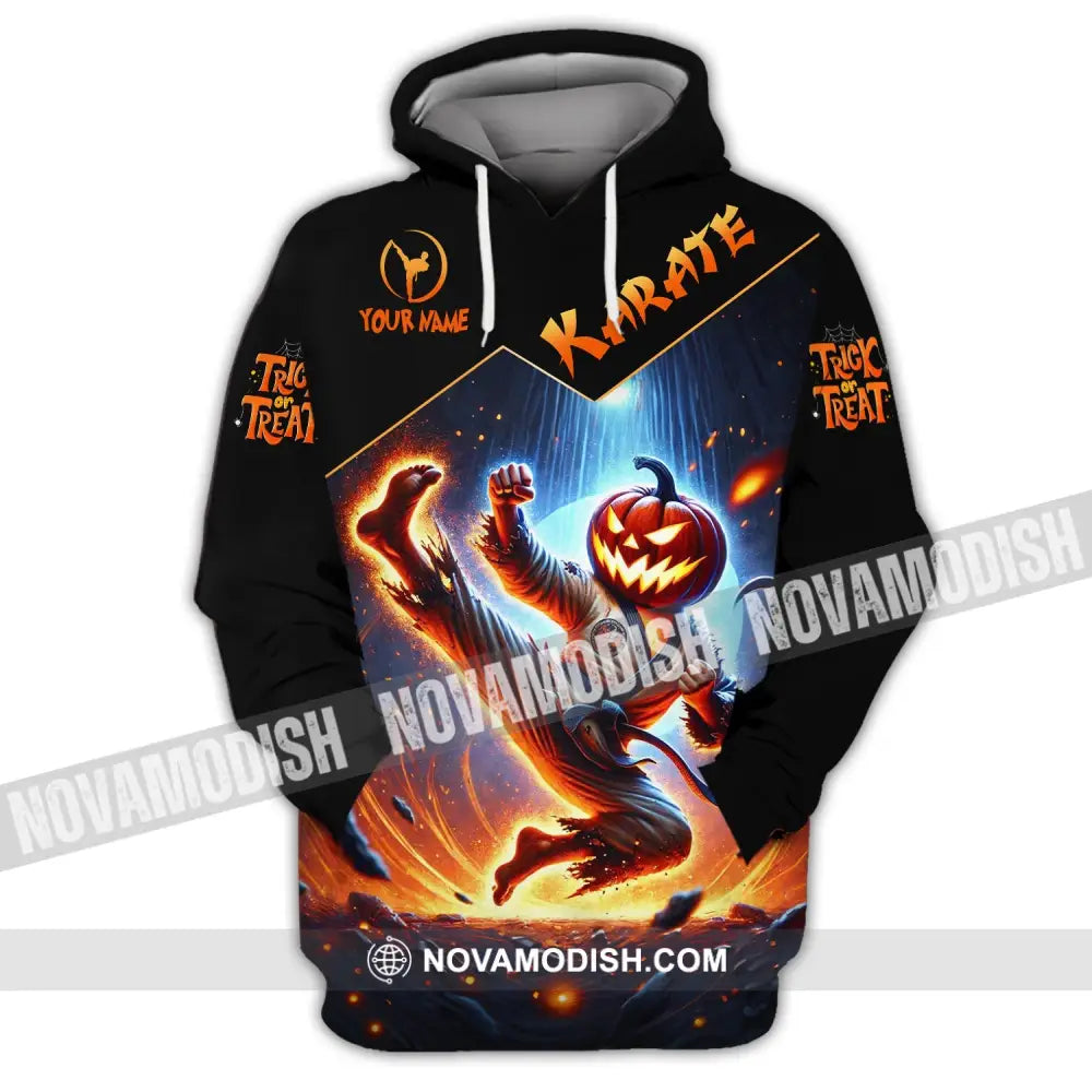 Unisex Shirt - Custom Name Trick Or Treat Karate Hoodie / S T-Shirt