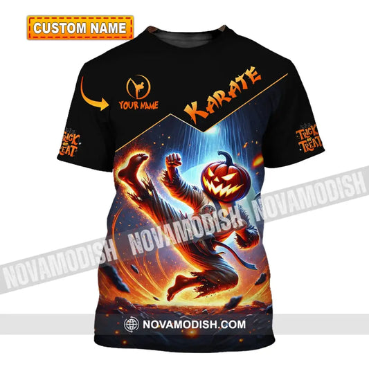 Unisex Shirt - Custom Name Trick Or Treat Karate T-Shirt