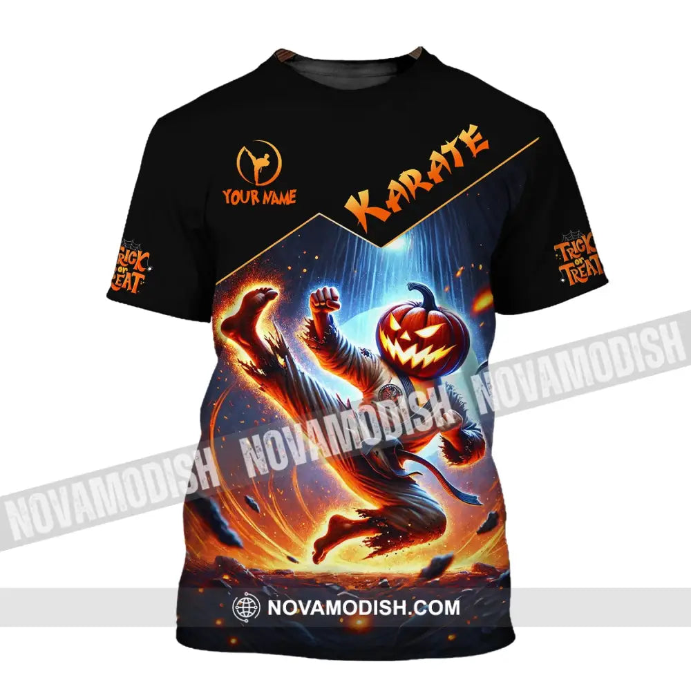 Unisex Shirt - Custom Name Trick Or Treat Karate T-Shirt / S T-Shirt