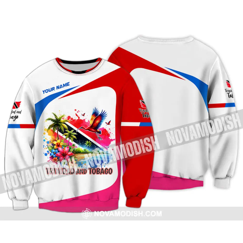 Unisex Shirt Custom Name Trinidad And Tobago Lover Polo Long Sleeve / S T-Shirt