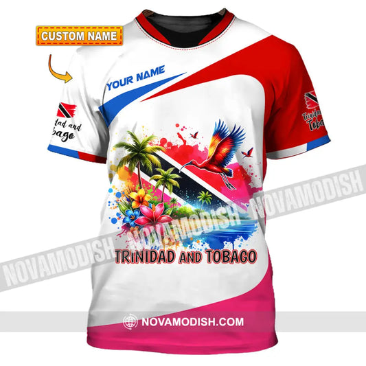 Unisex Shirt Custom Name Trinidad And Tobago Lover Polo Long Sleeve T-Shirt