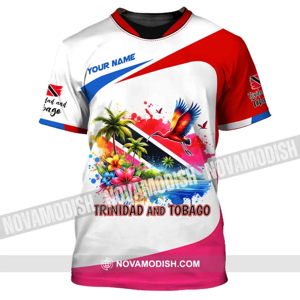 Unisex Shirt Custom Name Trinidad And Tobago Lover Polo Long Sleeve T-Shirt / S T-Shirt