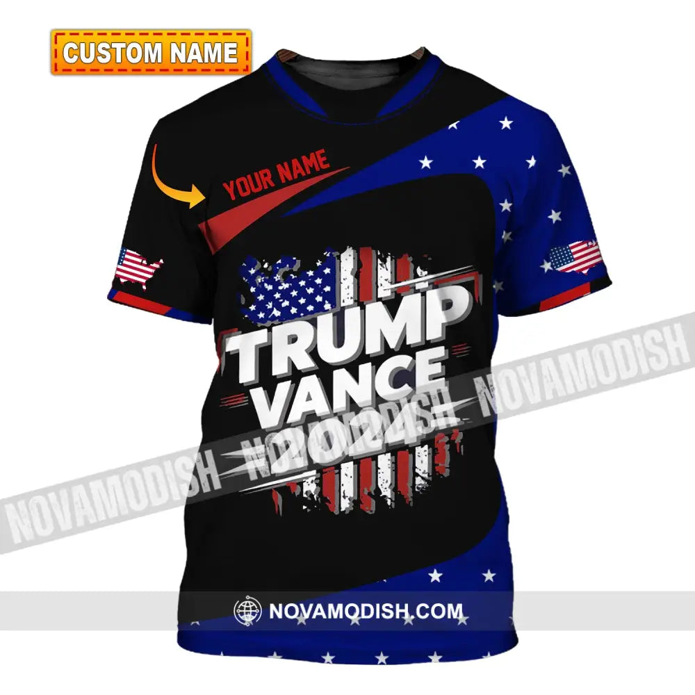 Unisex Shirt Custom Name Trump Vance 2024 For President T-Shirt T-Shirt