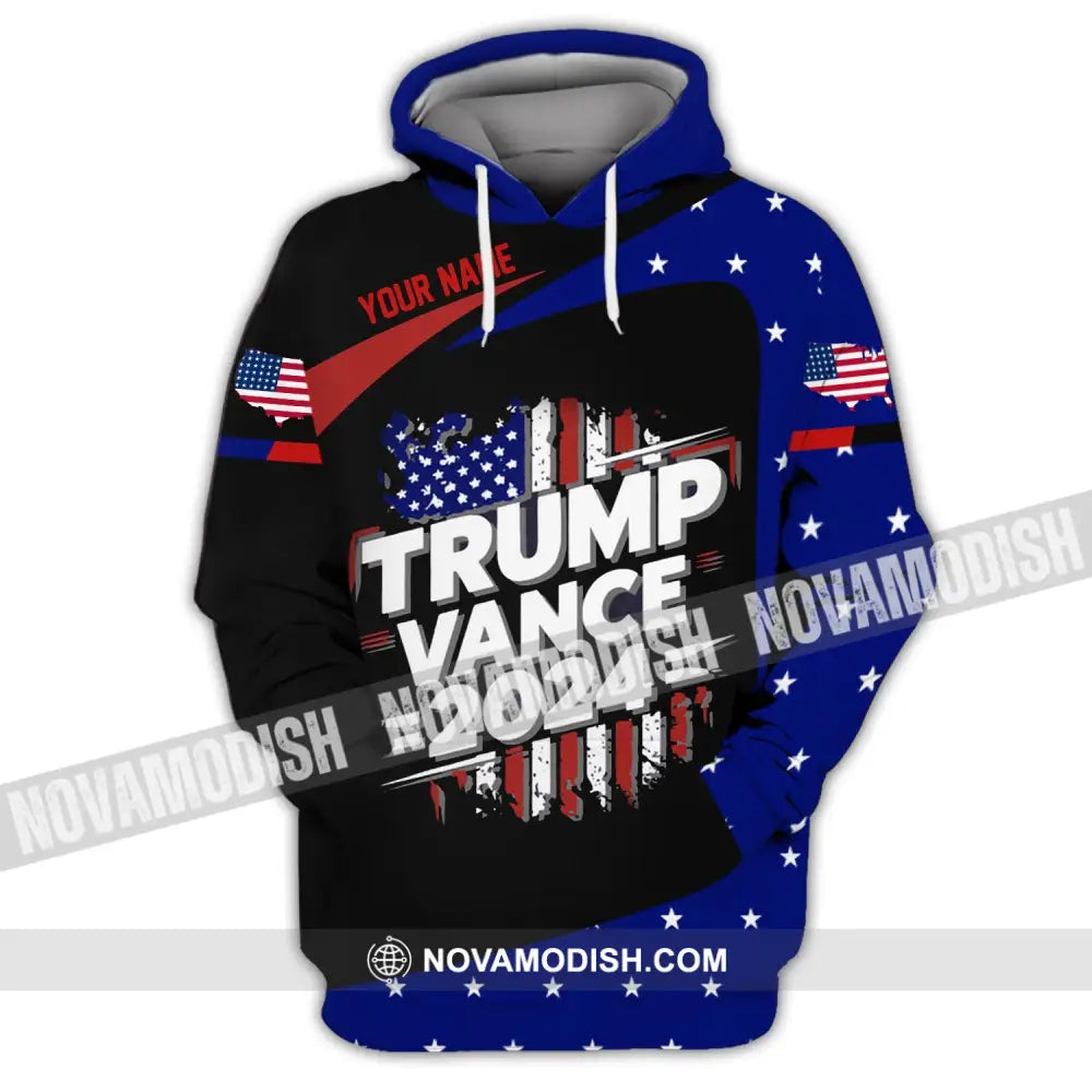 Unisex Shirt Custom Name Trump Vance 2024 For President T-Shirt Hoodie / S T-Shirt