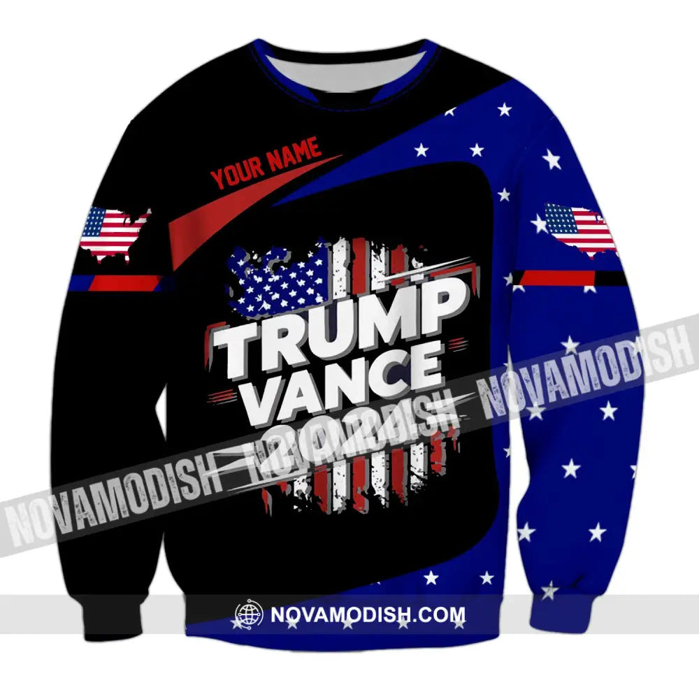 Unisex Shirt Custom Name Trump Vance 2024 For President T-Shirt Long Sleeve / S T-Shirt